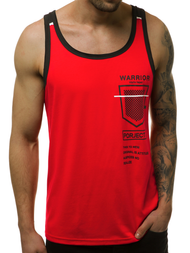 Camiseta sin mangas de hombre roja  OZONEE JS/SS11076